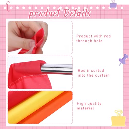 6-Piece Rainbow Motivational Classroom Curtains, 36x24 Inch Window Drapes