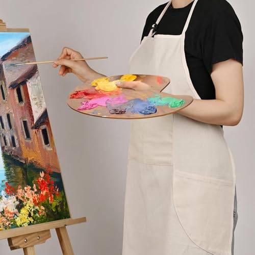 Professional Cotton Canvas Painting Apron with 3 Pockets, Adjustable