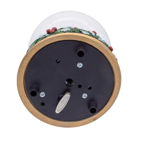 Kurt Adler 100mm Musical Wind-Up Christmas Tree Water Globe with Cardinals