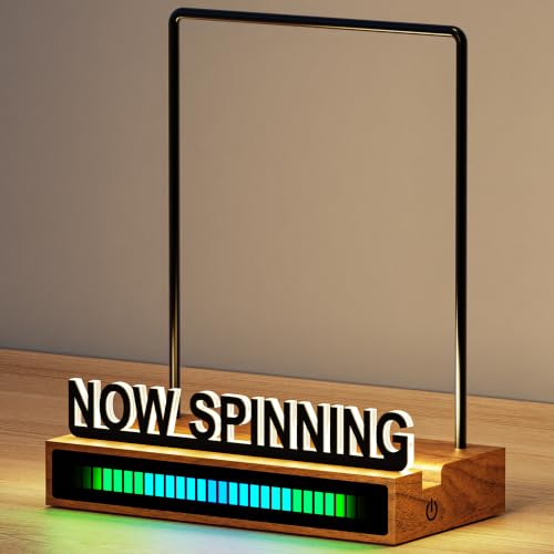 RGB Vinyl Record Display Stand with Rhythm Light for Album Storage