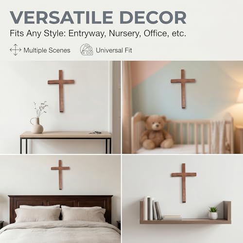 Wooden Cross for Wall or Table, 7.87-Inch Handheld Prayer Cross Decor
