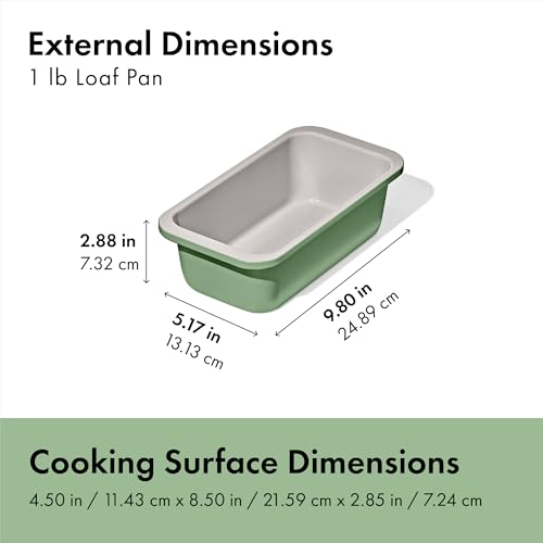 Non-Stick Ceramic Coated 1 lb Loaf Pan for Bread & Meatloaf Baking