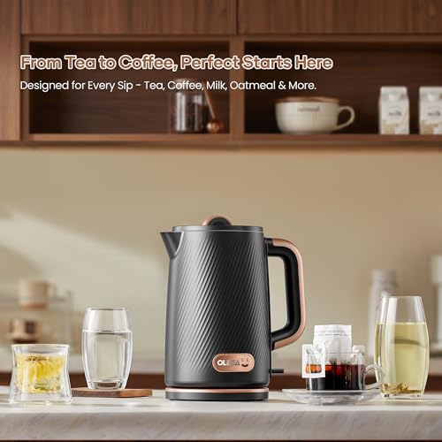 1.5L Electric Tea Kettle, Double Wall Stainless Steel Fast Boil Water Boiler
