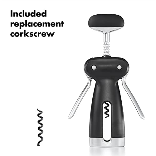 OXO Steel Winged Corkscrew with Removable Foil Cutter - Easy Bottle Opener