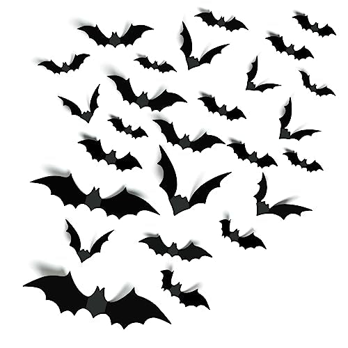 140 PCS 3D Bat Wall Decorations - Halloween PVC Stickers