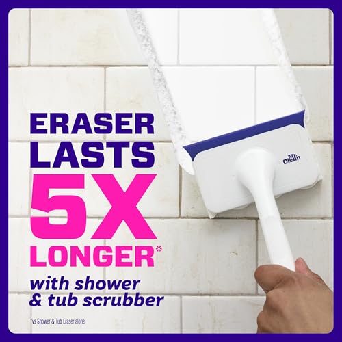 Mr. Clean Shower & Tub Scrubber Lemon Starter Kit with 2 Foaming Magic Erasers
