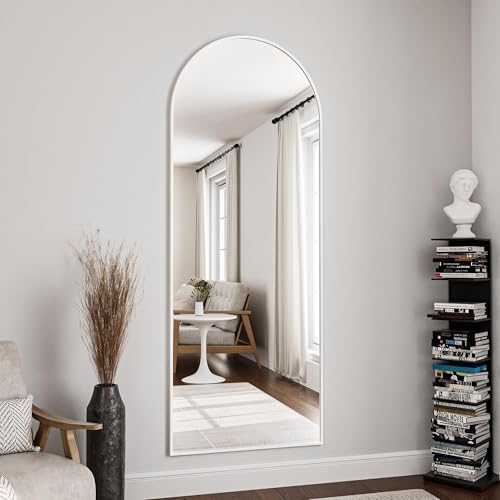 Arched Full Length Floor Mirror, 56" x 20" Aluminum Frame Standing Mirror