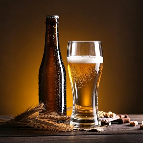 16 oz Pilsner Beer Glasses Set of 4, Classic Craft Wheat Beer Pint Glassware