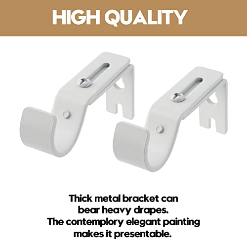 Adjustable Heavy Duty Curtain Rod Brackets - Set of 2, Fits 1 Inch Rods