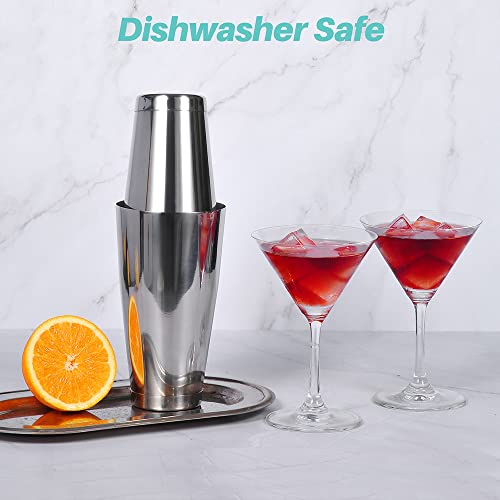 Etens Silver Stainless Steel Cocktail Shaker Set Boston Style 2-Piece Bar Tool