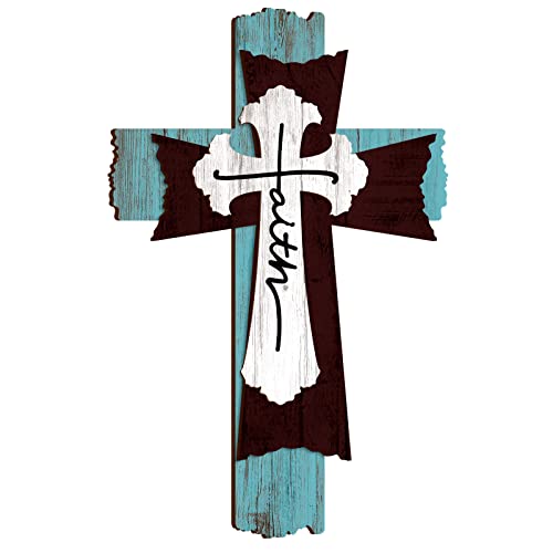 Rustic Wooden Wall Cross - 3-Layer Decorative Religious Wall Art, 12-Inch