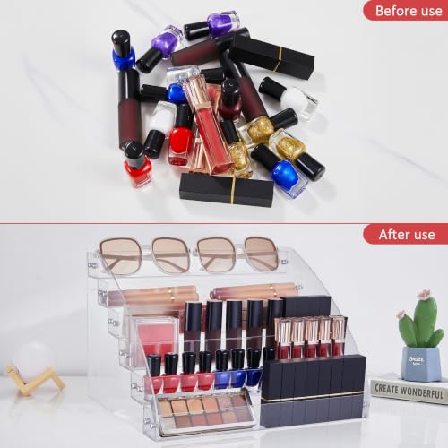KINGROW 6-Tier Nail Polish Organizer Acrylic Display Stand for Beauty & Art