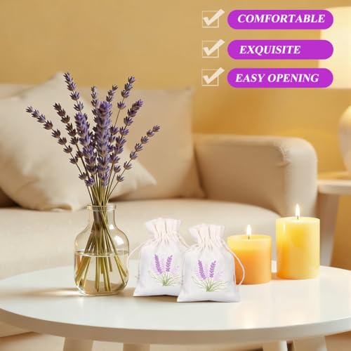 10-Pack Cotton Lavender Sachet Bags with Drawstring - 5.5 x 3.9 Inch
