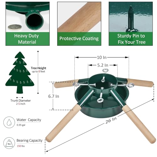 Heavy-Duty Metal Christmas Tree Stand for Real Trees up to 8 Feet