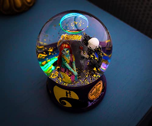 Light-Up Snow Globe with Swirling Glitter & Ceramic Base, 6 Inches