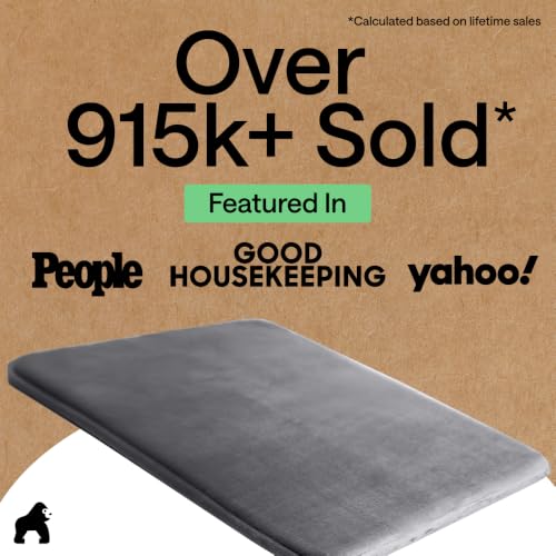 GORILLA GRIP Memory Foam Bath Rug - 24x17 Graphite Gray Absorbent Velvet Mat