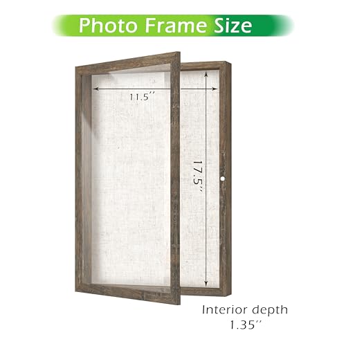 12x18 Deep Shadow Box Frame with Linen Board and Magnetic Glass Door