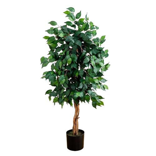 4 ft Artificial Triple Trunk Ficus Tree - Lifelike Faux Plant