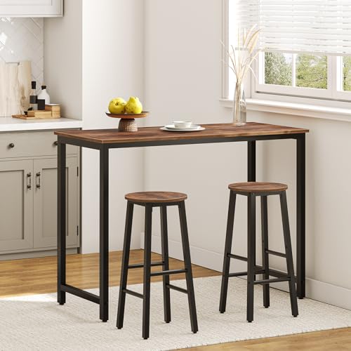 Industrial Counter Height Bar Stools Set of 2 - 24.8" Rustic Metal Chairs