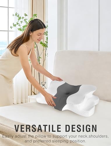 Ergonomic Cervical Neck Pillow for Side Sleepers - Adjustable Memory Foam Support