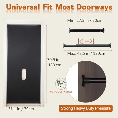 Adjustable Height Door Curtain Kit for Temporary Wall Partition