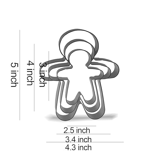 Keewah Stainless Steel Gingerbread Man Cookie Cutter Set - 3 Pieces, 3 Sizes