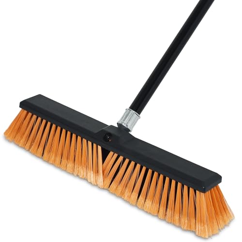18-Inch Heavy-Duty Outdoor Push Broom with 60-Inch Long Handle