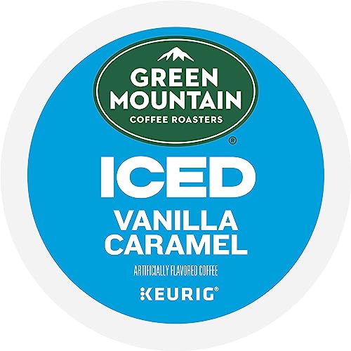 Green Mountain Coffee Roasters ICED Vanilla Caramel, Single Serve Keurig K-Cup Pods, Flavored Iced Coffee, 60 Count (6 Packs of 10)