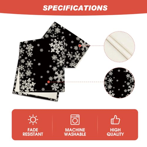 Artoid Mode Snowflake 13x120 Inch Table Runner - Black