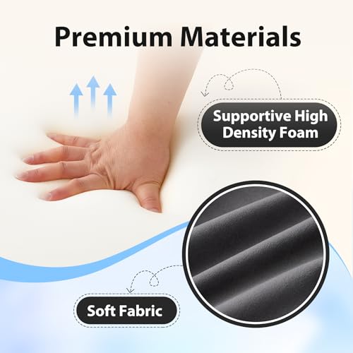 19" Reading Pillow with Back Support and Side Pockets - Grey