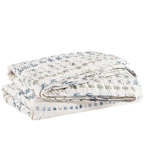 Hawthorn Floral Cotton Coverlet - King Size Bedding