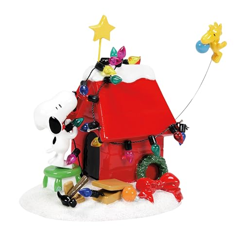 Peanuts Snoopy Dog House Christmas Tabletop Decoration with Woodstock