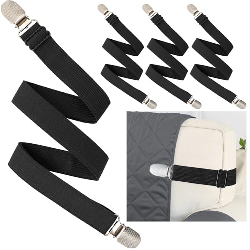 Adjustable Elastic Band Straps for Recliner Sofa Covers - 4 Pack