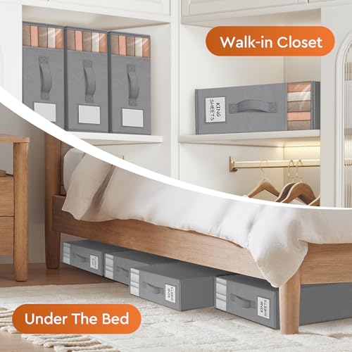 Foldable Bed Sheet Closet Organizers and Storage Cubes 4 Pack