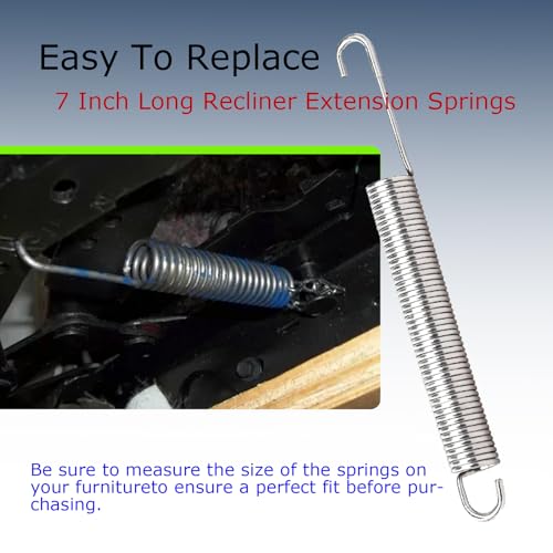 7-Inch Recliner Tension Springs Replacement - Heavy-Duty Stainless Steel (2-Pack)