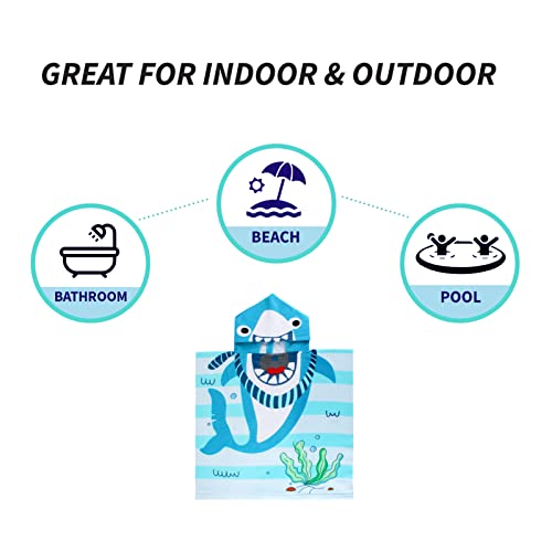 NovForth Kids Hooded Beach Towel - Soft Microfiber Bath Poncho Wrap for Toddlers