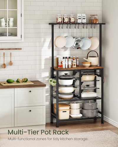 Industrial Kitchen Bakers Rack with Pots and Pans Storage Organizer Shelf
