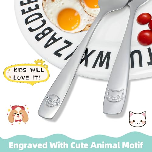 Stainless Steel Toddler Utensils Set 14-Piece Kids Silverware