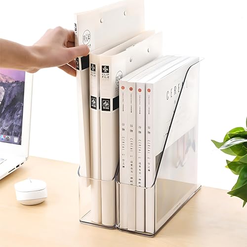 Clear Acrylic Vertical Magazine File Holders - 2-Pack Desk Organizer