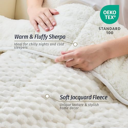 Weighted Blanket for Adults 15lbs, 60x80 Inch Sherpa Fleece Throw Blanket