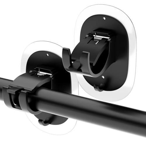 2 Pack No Drill Curtain Rod Brackets, Adhesive Heavy Duty Wall Hooks