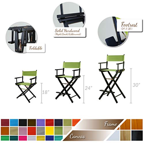 Solid Wood Director's Chair, Foldable Portable Chair - 18-Inch Height