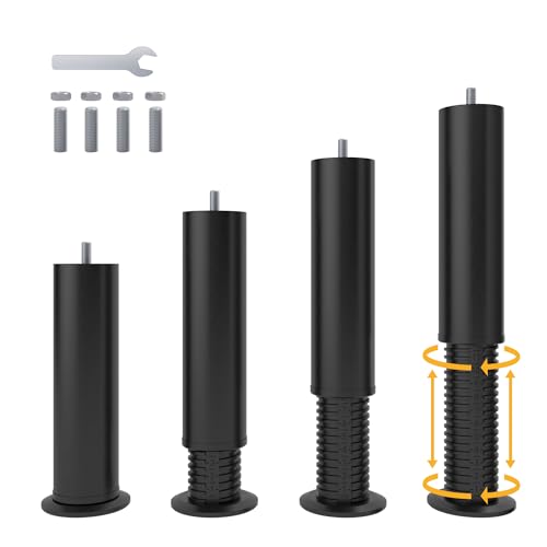 Adjustable Heavy Duty Metal Bed Frame Support Legs - 8-12 Inch (Set of 4)
