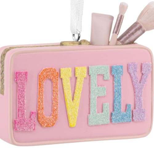 Hallmark Makeup Bag Christmas Ornament – Lovely Pink Pouch Holiday Gift