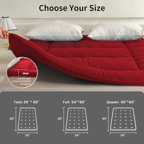 Queen Size Japanese Floor Mattress, Foldable Quilted Futon Bed