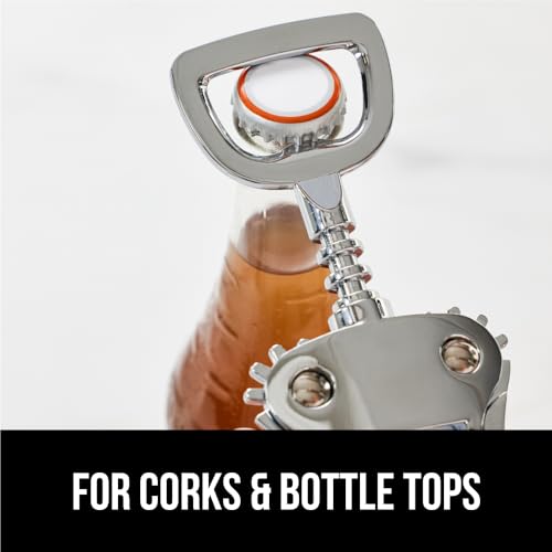 Gorilla Grip Black BPA-Free Wine Opener with Corkscrew & Bottle Opener - Multifunctional, Ergonomic