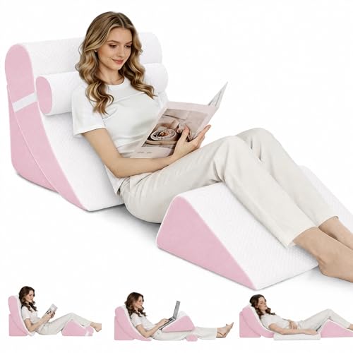 4-Piece Adjustable Orthopedic Wedge Pillow Set for Pain Relief