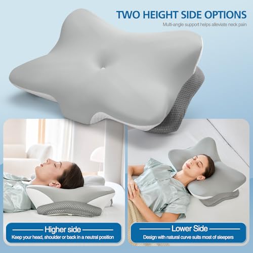 Ergonomic Memory Foam Cervical Pillow - Dual Heights for Neck Pain Relief