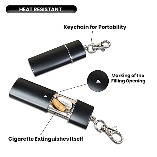 Portable Pocket Ashtray with Keychain - Smell Proof Travel Tube, Pack of 2