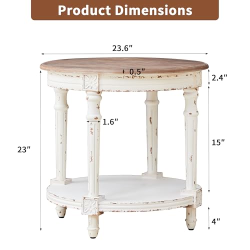 3-Piece French Country Coffee and End Table Set with Storage Shelves